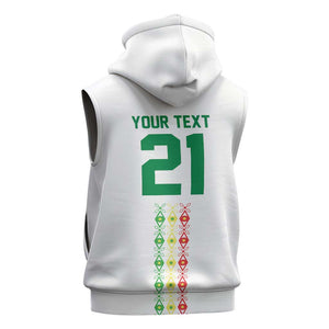 Custom Senegal Lions of Teranga Sleeveless Zip Hoodie African Football Champions 2025
