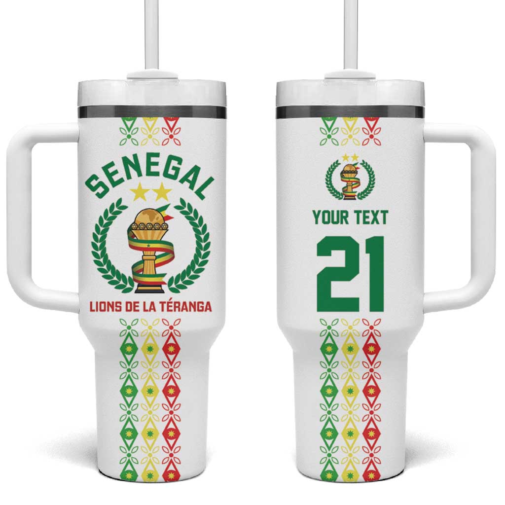 Custom Senegal Lions of Teranga Tumbler With Handle African Football Champions 2025