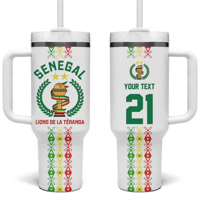 Custom Senegal Lions of Teranga Tumbler With Handle African Football Champions 2025