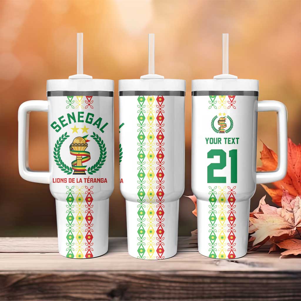 Custom Senegal Lions of Teranga Tumbler With Handle African Football Champions 2025