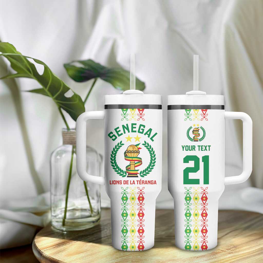 Custom Senegal Lions of Teranga Tumbler With Handle African Football Champions 2025