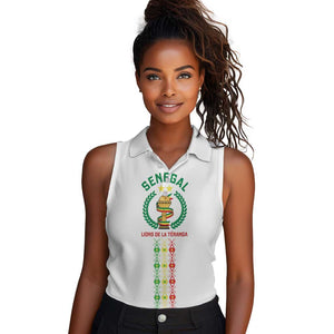 Custom Senegal Lions of Teranga Women Sleeveless Polo Shirt African Football Champions 2025