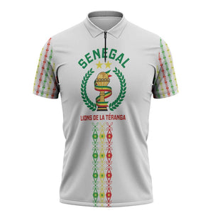 Custom Senegal Lions of Teranga Zipper Polo Shirt African Football Champions 2025