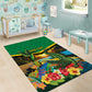 African-American Jamica Personalized Area Rug Hummingbird and Crocodiles Tropical