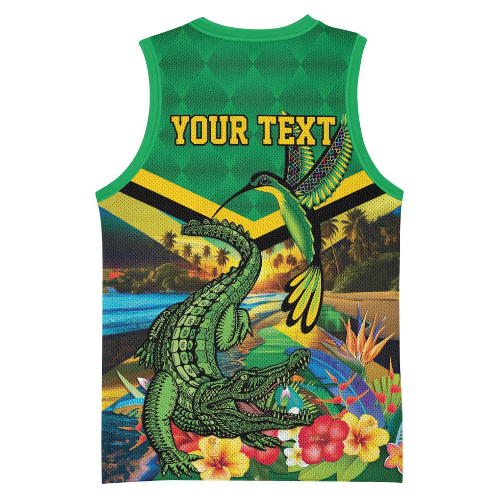 African-American Jamica Personalized Basketball Jersey Hummingbird and Crocodiles Tropical LT9