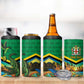 African-American Jamica Personalized 4 in 1 Can Cooler Tumbler Hummingbird and Crocodiles Tropical