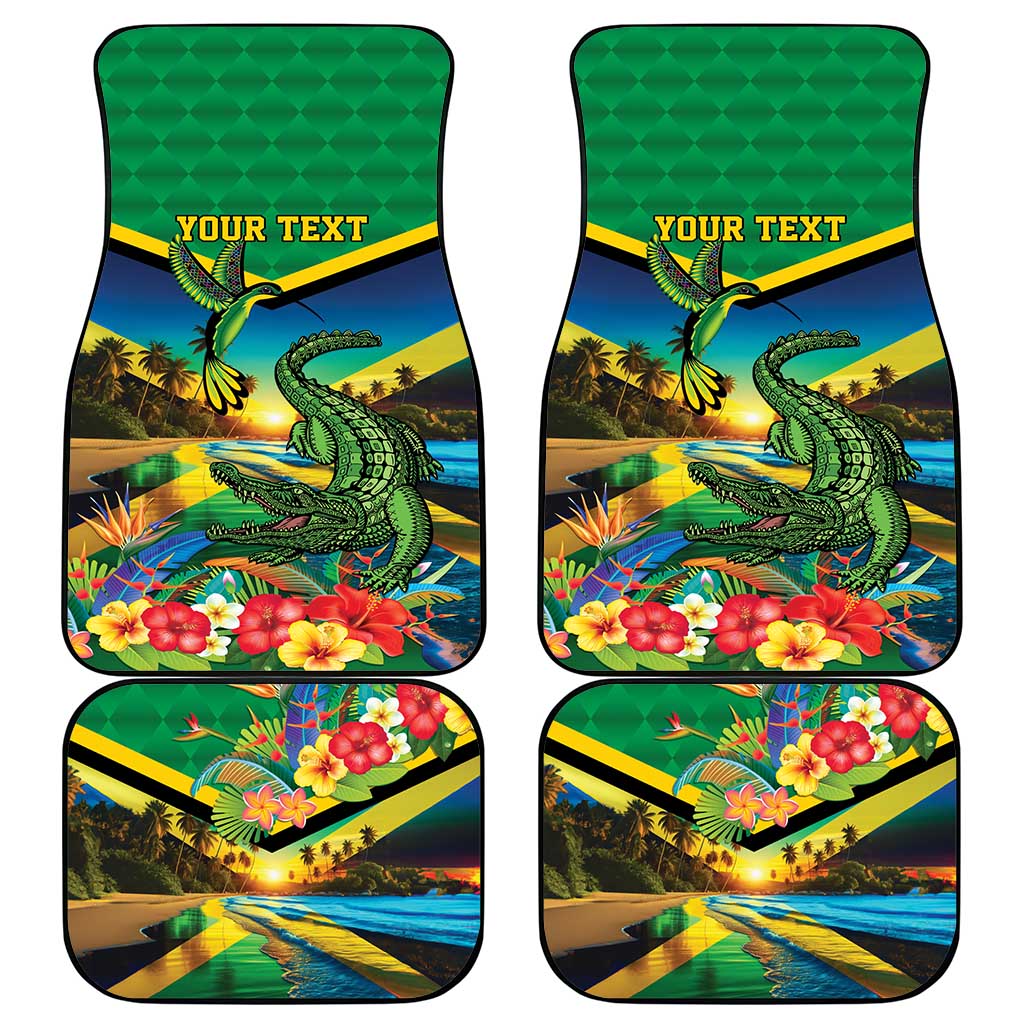 African-American Jamica Personalized Car Mats Hummingbird and Crocodiles Tropical