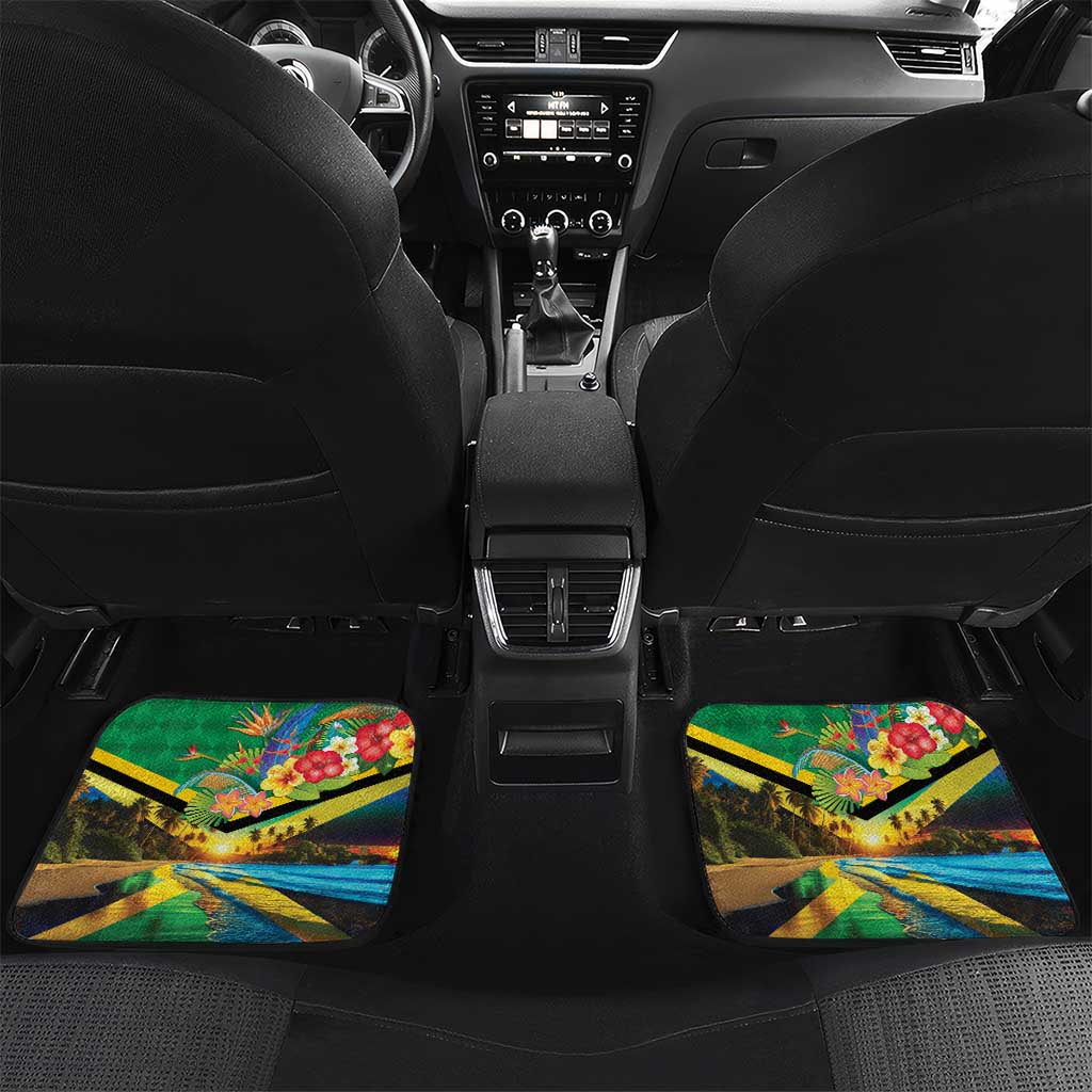African-American Jamica Personalized Car Mats Hummingbird and Crocodiles Tropical