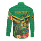 African-American Jamica Personalized Long Sleeve Button Shirt Hummingbird and Crocodiles Tropical
