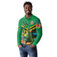 African-American Jamica Personalized Long Sleeve Polo Shirt Hummingbird and Crocodiles Tropical