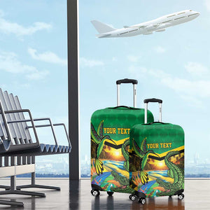 African-American Jamica Personalized Luggage Cover Hummingbird and Crocodiles Tropical