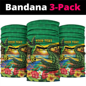 African-American Jamica Personalized Neck Gaiter Hummingbird and Crocodiles Tropical LT9