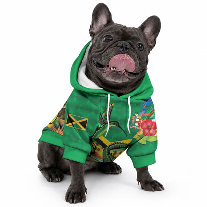 African-American Jamaica Personalized Pet Hoodie Hummingbird and Crocodiles Tropical