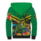 African-American Jamica Personalized Sherpa Hoodie Hummingbird and Crocodiles Tropical