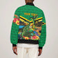 African-American Jamica Personalized Sleeve Zip Bomber Jacket Hummingbird and Crocodiles Tropical
