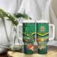 African-American Jamica Personalized Tumbler With Handle Hummingbird and Crocodiles Tropical