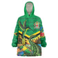 African-American Jamica Personalized Wearable Blanket Hoodie Hummingbird and Crocodiles Tropical