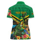 African-American Jamica Personalized Women Polo Shirt Hummingbird and Crocodiles Tropical