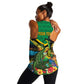 African-American Jamica Personalized Women Racerback Tank Hummingbird and Crocodiles Tropical