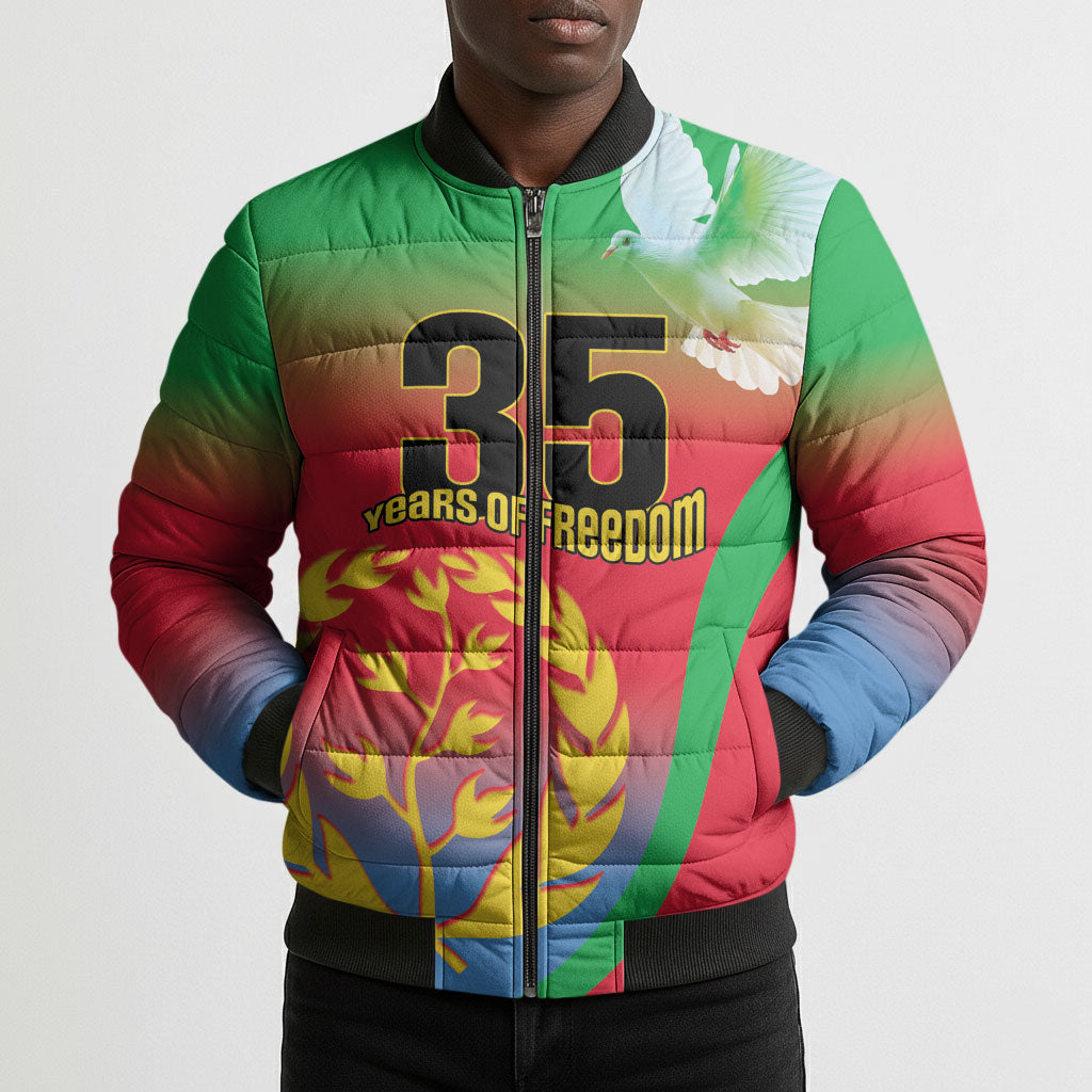 Eritrea 35th Anniversary Bomber Puffer Jacket May 24 1991-2026 Proud To Be Eritrean