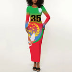 Eritrea 35th Anniversary Long Sleeve Bodycon Dress May 24 1991-2026 Proud To Be Eritrean