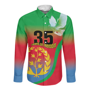 Eritrea 35th Anniversary Long Sleeve Button Shirt May 24 1991-2026 Proud To Be Eritrean