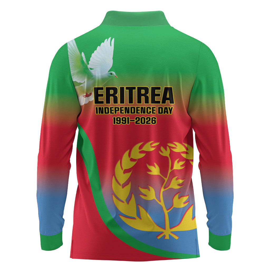 Eritrea 35th Anniversary Long Sleeve Polo Shirt May 24 1991-2026 Proud To Be Eritrean