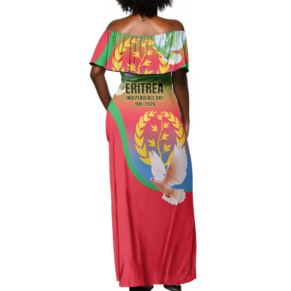 Eritrea 35th Anniversary Off Shoulder Maxi Dress May 24 1991-2026 Proud To Be Eritrean