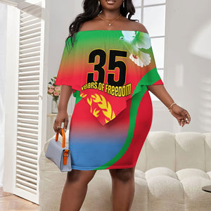 Eritrea 35th Anniversary Off Shoulder Short Dress May 24 1991-2026 Proud To Be Eritrean