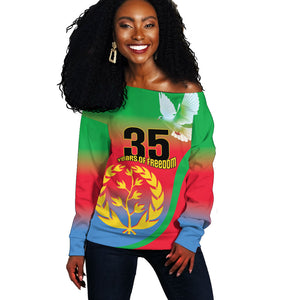 Eritrea 35th Anniversary Off Shoulder Sweater May 24 1991-2026 Proud To Be Eritrean