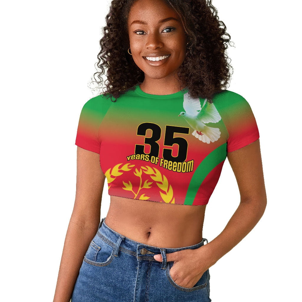 Eritrea 35th Anniversary Raglan Cropped T shirt May 24 1991-2026 Proud To Be Eritrean