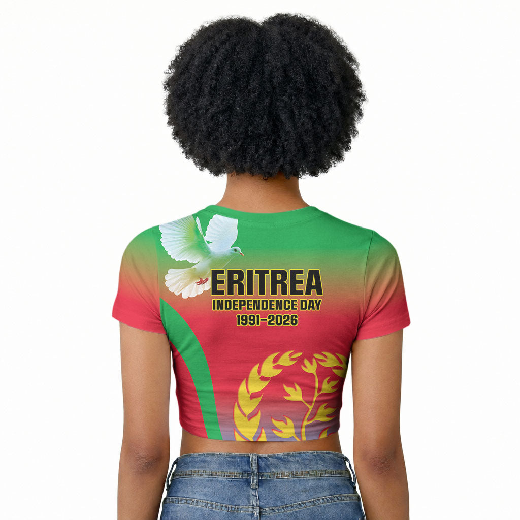 Eritrea 35th Anniversary Raglan Cropped T shirt May 24 1991-2026 Proud To Be Eritrean