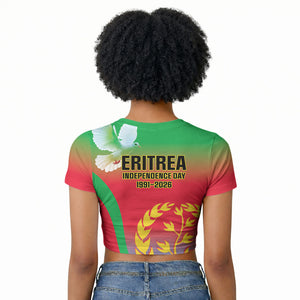 Eritrea 35th Anniversary Raglan Cropped T shirt May 24 1991-2026 Proud To Be Eritrean