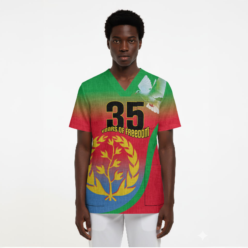 Eritrea 35th Anniversary Scrub Top May 24 1991-2026 Proud To Be Eritrean