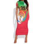 Eritrea 35th Anniversary Short Sleeve Bodycon Dress May 24 1991-2026 Proud To Be Eritrean