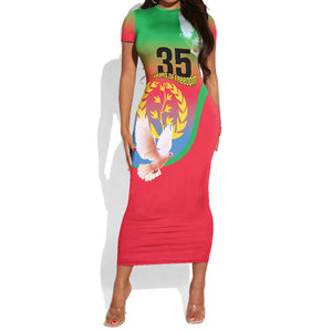 Eritrea 35th Anniversary Short Sleeve Bodycon Dress May 24 1991-2026 Proud To Be Eritrean