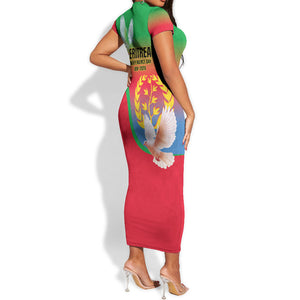 Eritrea 35th Anniversary Short Sleeve Bodycon Dress May 24 1991-2026 Proud To Be Eritrean