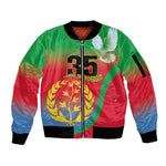 Eritrea 35th Anniversary Sleeve Zip Bomber Jacket May 24 1991-2026 Proud To Be Eritrean