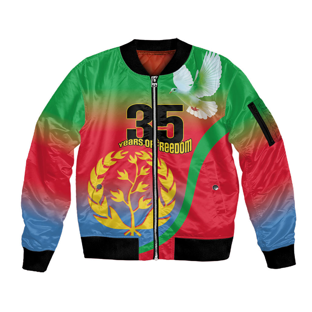 Eritrea 35th Anniversary Sleeve Zip Bomber Jacket May 24 1991-2026 Proud To Be Eritrean