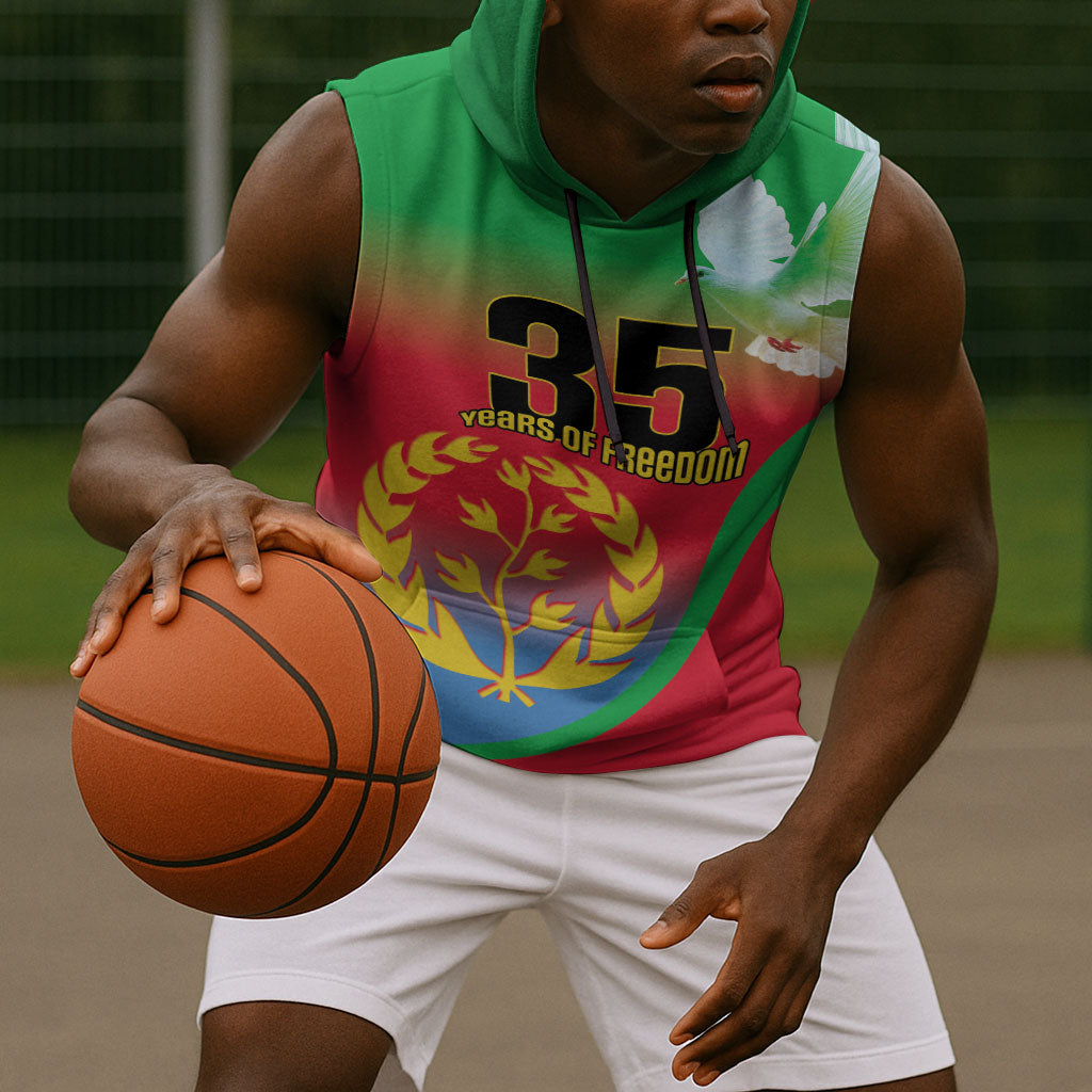 Eritrea 35th Anniversary Sleeveless Hoodie May 24 1991-2026 Proud To Be Eritrean
