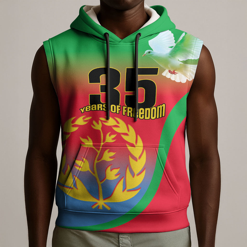 Eritrea 35th Anniversary Sleeveless Hoodie May 24 1991-2026 Proud To Be Eritrean