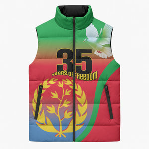 Eritrea 35th Anniversary Sleeveless Puffer Jacket May 24 1991-2026 Proud To Be Eritrean