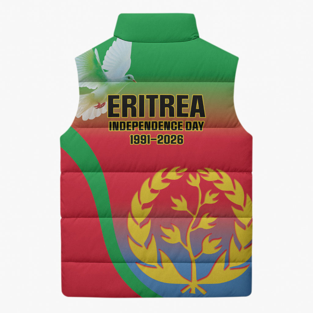 Eritrea 35th Anniversary Sleeveless Puffer Jacket May 24 1991-2026 Proud To Be Eritrean