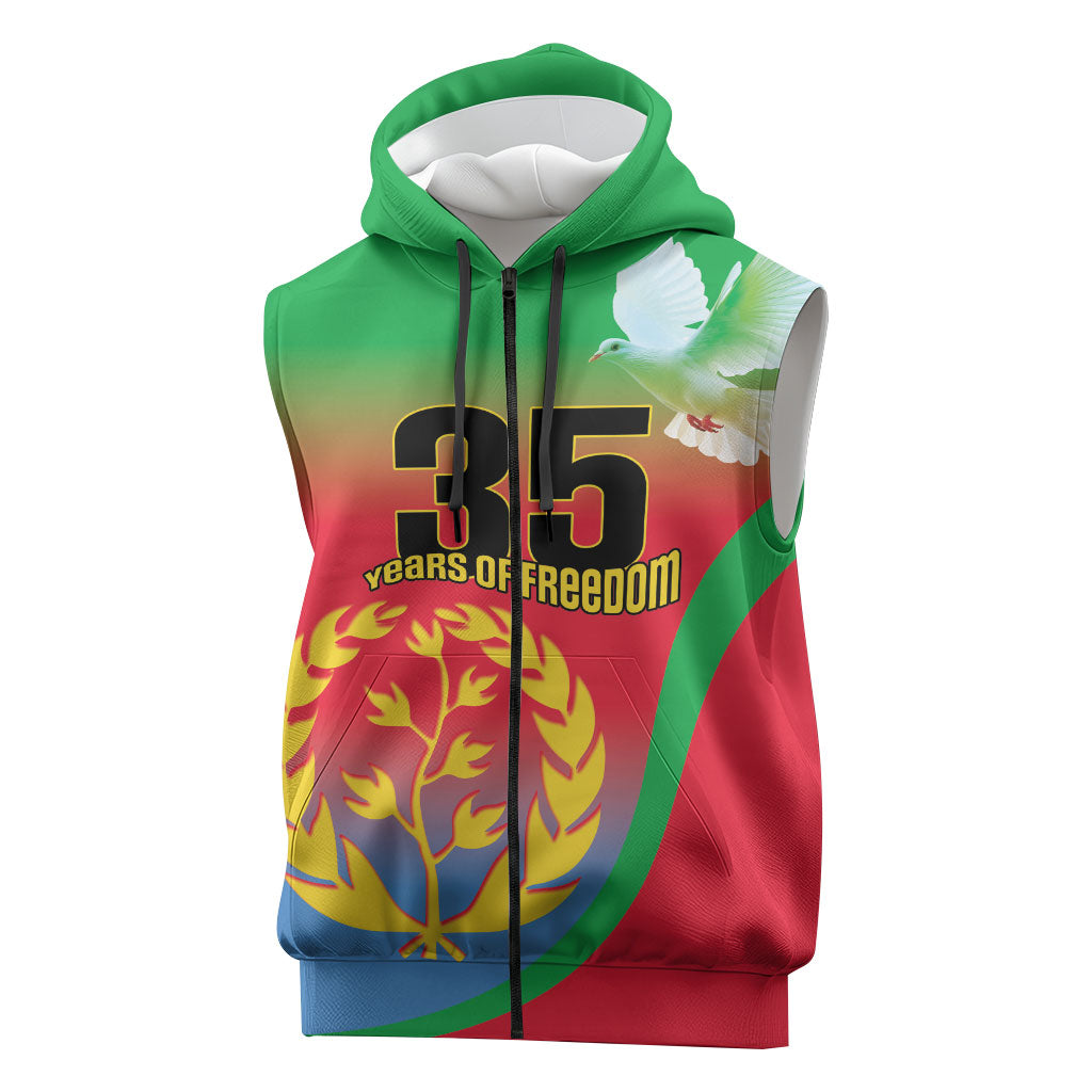 Eritrea 35th Anniversary Sleeveless Zip Hoodie May 24 1991-2026 Proud To Be Eritrean