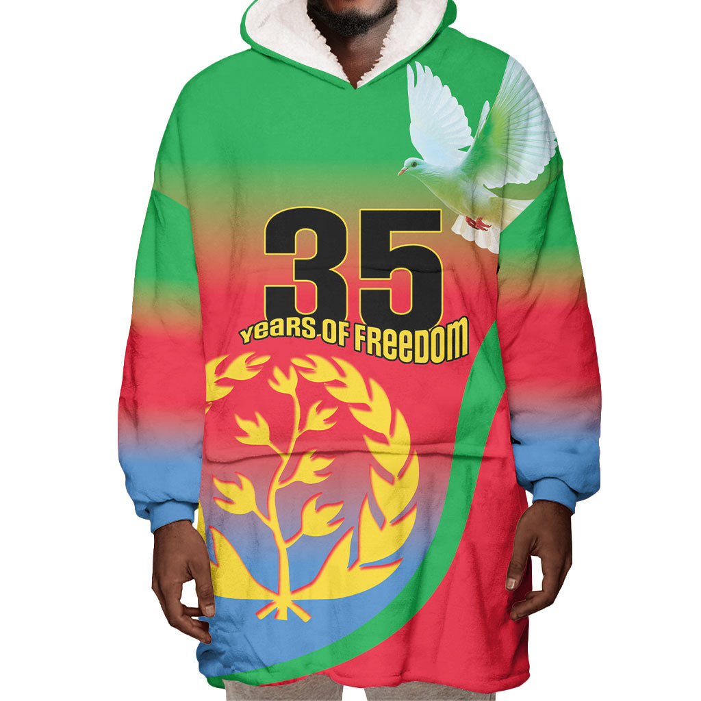 Eritrea 35th Anniversary Wearable Blanket Hoodie May 24 1991-2026 Proud To Be Eritrean