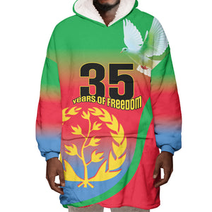 Eritrea 35th Anniversary Wearable Blanket Hoodie May 24 1991-2026 Proud To Be Eritrean