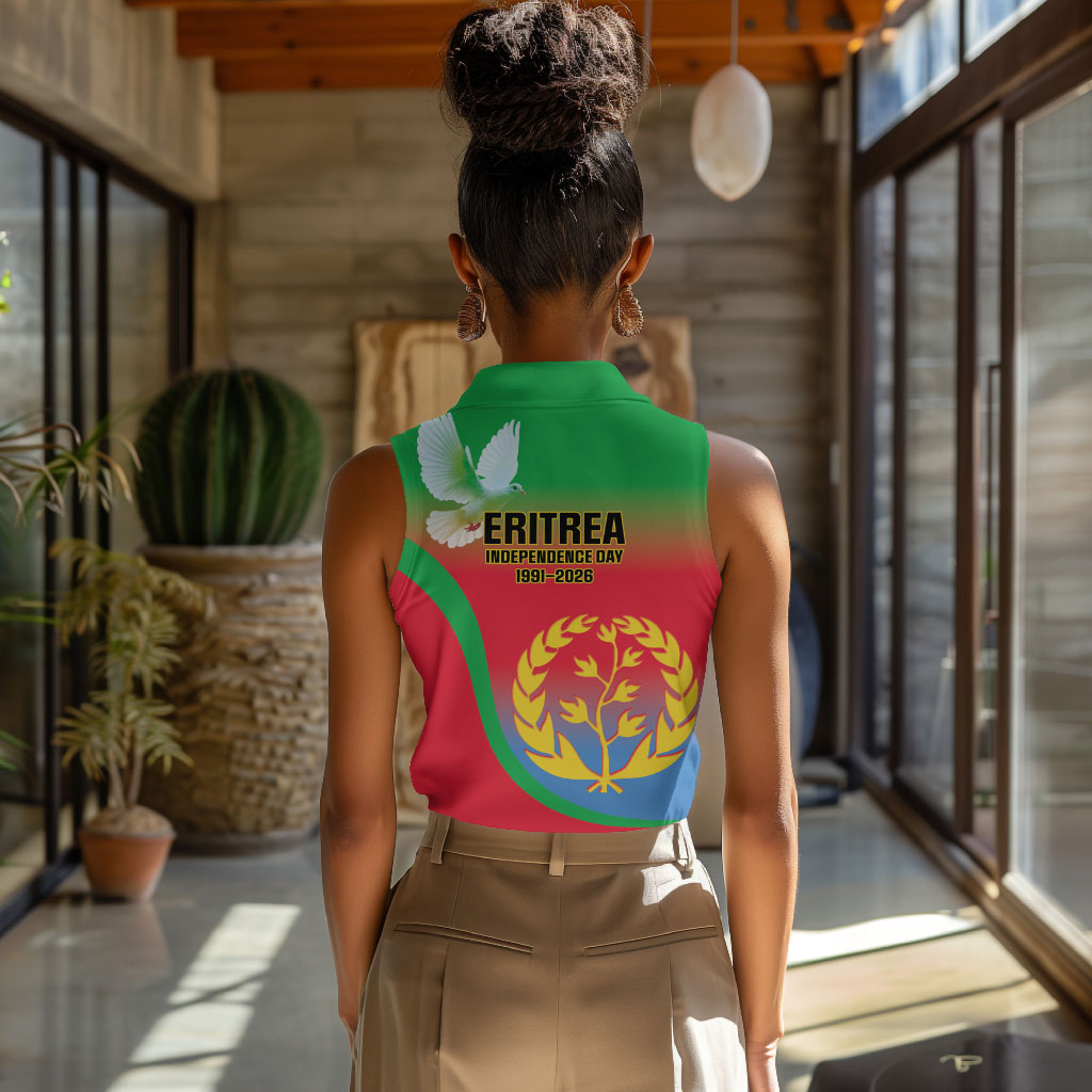 Eritrea 35th Anniversary Women Sleeveless Polo Shirt May 24 1991-2026 Proud To Be Eritrean