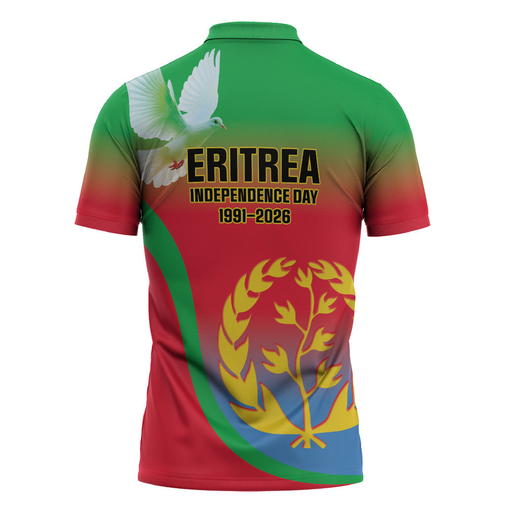 Eritrea 35th Anniversary Zipper Polo Shirt May 24 1991-2026 Proud To Be Eritrean