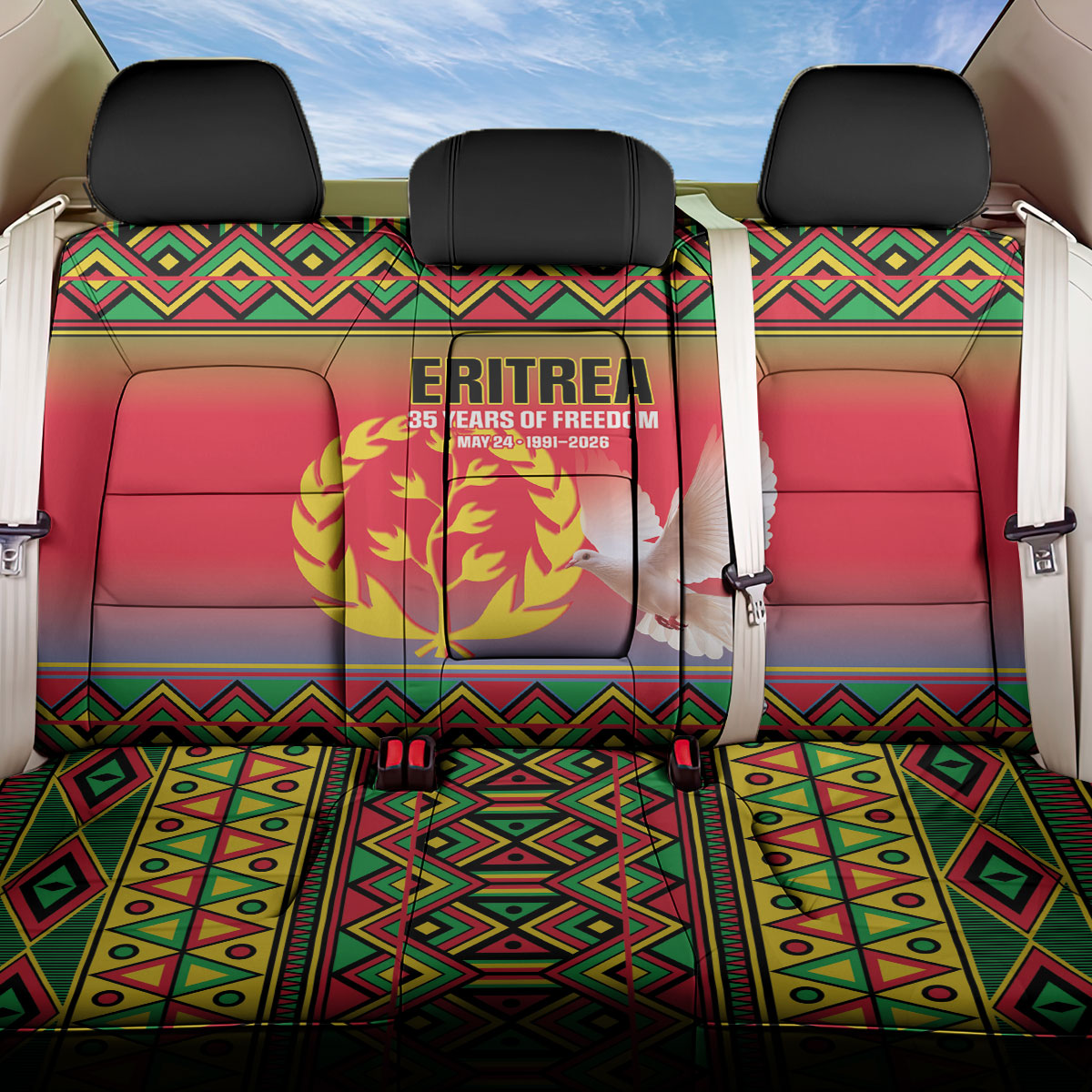 Eritrea 35 Years Of Independence Back Car Seat Cover 1991-2026 Freedom Legacy Pride