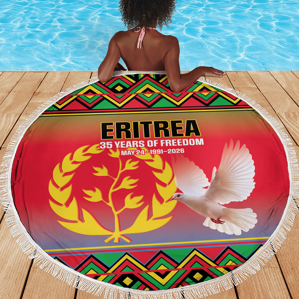 Eritrea 35 Years Of Independence Beach Blanket 1991-2026 Freedom Legacy Pride